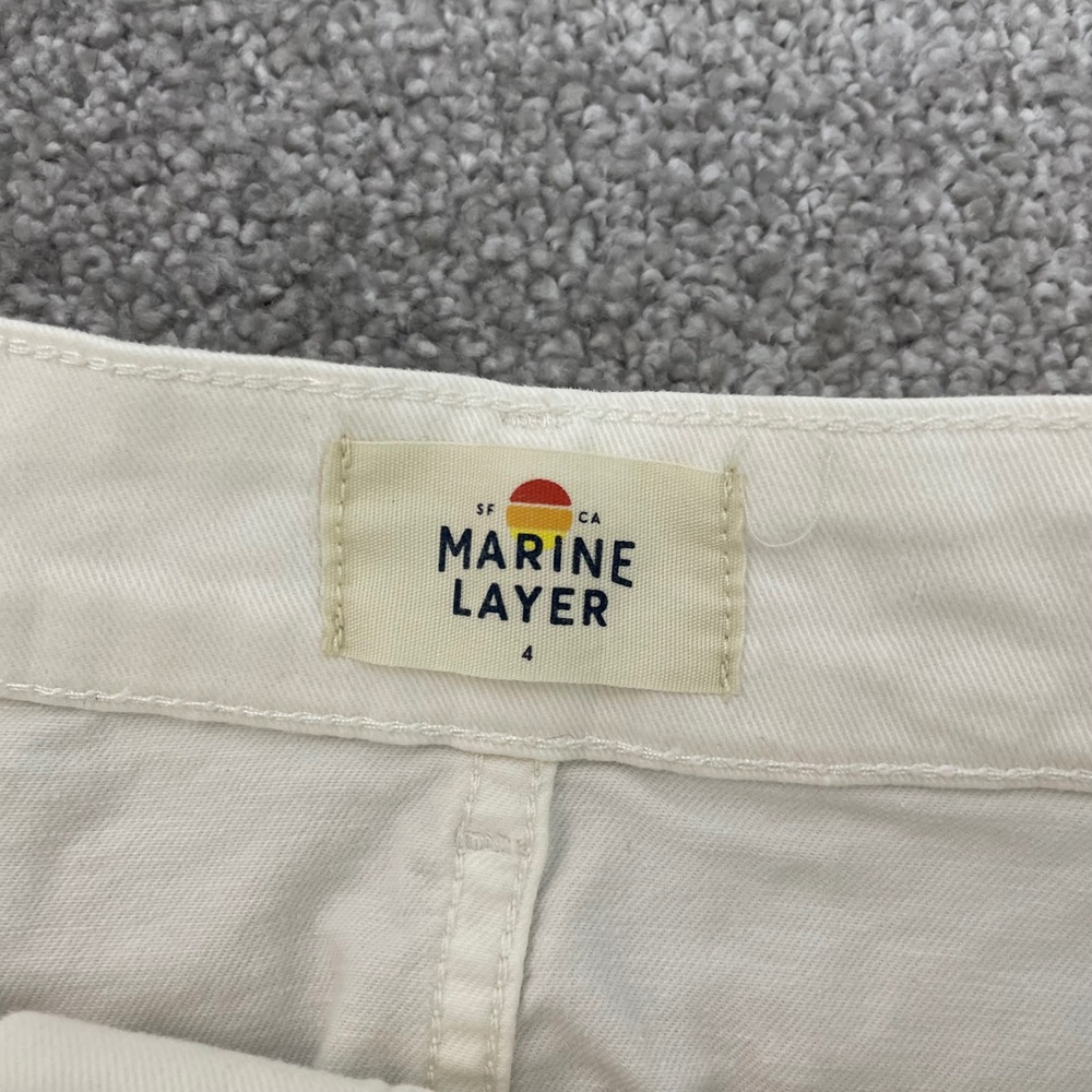 Marine Layer Skirt Womens 4 Mini A Line Button White Cotton - Picture 2 of 9